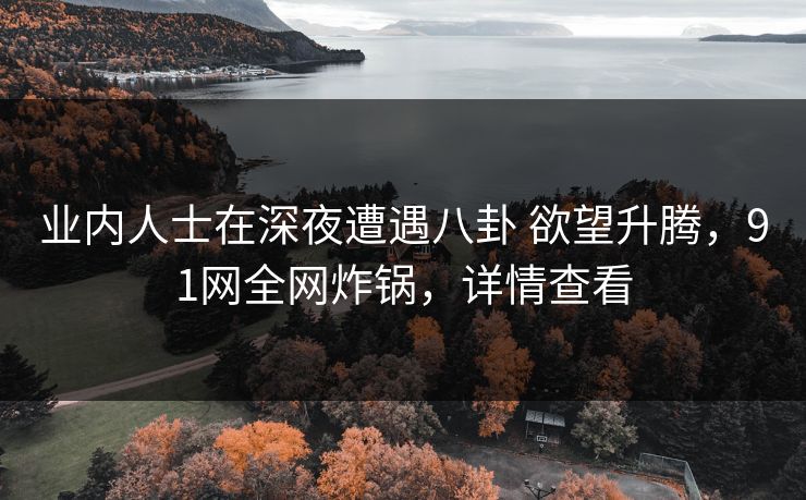 业内人士在深夜遭遇八卦 欲望升腾,91网全网炸锅,详情查看 业内人士在深夜遭遇八卦 欲望升腾,91网全网炸锅,详情查看